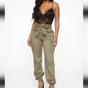 Fasino nova  lace corset cargo pant Bottem jumpsuit